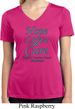 Ladies Ovarian Cancer Hope Love Cure Dry Wicking V-neck
