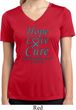Ladies Ovarian Cancer Hope Love Cure Dry Wicking V-neck