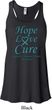 Ladies Ovarian Cancer Hope Love Cure Flowy Racerback