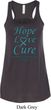 Ladies Ovarian Cancer Hope Love Cure Flowy Racerback