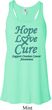Ladies Ovarian Cancer Hope Love Cure Flowy Racerback