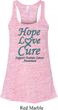 Ladies Ovarian Cancer Hope Love Cure Flowy Racerback