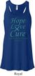 Ladies Ovarian Cancer Hope Love Cure Flowy Racerback