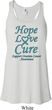 Ladies Ovarian Cancer Hope Love Cure Flowy Racerback