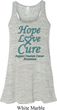 Ladies Ovarian Cancer Hope Love Cure Flowy Racerback