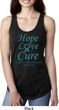 Ladies Ovarian Cancer Hope Love Cure Ideal Racerback