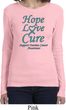 Ladies Ovarian Cancer Hope Love Cure Long Sleeve