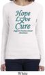 Ladies Ovarian Cancer Hope Love Cure Long Sleeve