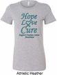 Ladies Ovarian Cancer Hope Love Cure Longer Length Shirt