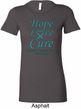 Ladies Ovarian Cancer Hope Love Cure Longer Length Shirt
