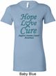 Ladies Ovarian Cancer Hope Love Cure Longer Length Shirt