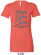 Ladies Ovarian Cancer Hope Love Cure Longer Length Shirt