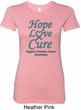 Ladies Ovarian Cancer Hope Love Cure Longer Length Shirt