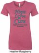 Ladies Ovarian Cancer Hope Love Cure Longer Length Shirt