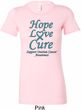 Ladies Ovarian Cancer Hope Love Cure Longer Length Shirt