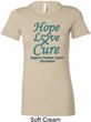 Ladies Ovarian Cancer Hope Love Cure Longer Length Shirt