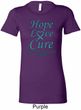 Ladies Ovarian Cancer Hope Love Cure Longer Length Shirt