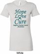 Ladies Ovarian Cancer Hope Love Cure Longer Length Shirt