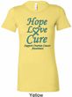Ladies Ovarian Cancer Hope Love Cure Longer Length Shirt