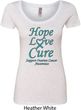 Ladies Ovarian Cancer Hope Love Cure Scoop Neck
