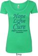 Ladies Ovarian Cancer Hope Love Cure Scoop Neck