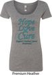 Ladies Ovarian Cancer Hope Love Cure Scoop Neck