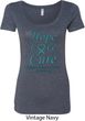 Ladies Ovarian Cancer Hope Love Cure Scoop Neck