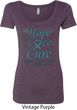 Ladies Ovarian Cancer Hope Love Cure Scoop Neck