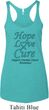 Ladies Ovarian Cancer Hope Love Cure Tri Blend Racerback