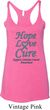 Ladies Ovarian Cancer Hope Love Cure Tri Blend Racerback