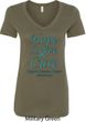 Ladies Ovarian Cancer Hope Love Cure V-Neck