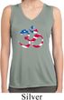Ladies Patriotic Om Sleeveless Moisture Wicking Tee