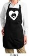 Ladies Peace Apron Hippie Heart Peace Full Length Apron with Pockets