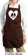 Ladies Peace Apron Hippie Heart Peace Full Length Apron with Pockets