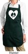 Ladies Peace Apron Hippie Heart Peace Full Length Apron with Pockets