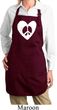 Ladies Peace Apron Hippie Heart Peace Full Length Apron with Pockets