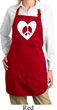 Ladies Peace Apron Hippie Heart Peace Full Length Apron with Pockets