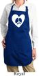 Ladies Peace Apron Hippie Heart Peace Full Length Apron with Pockets