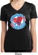 Ladies Peace Shirt All You Need is Love Moisture Wicking V-neck Tee