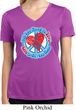 Ladies Peace Shirt All You Need is Love Moisture Wicking V-neck Tee