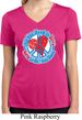 Ladies Peace Shirt All You Need is Love Moisture Wicking V-neck Tee