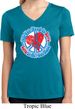 Ladies Peace Shirt All You Need is Love Moisture Wicking V-neck Tee