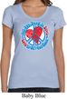 Ladies Peace Shirt All You Need is Love Scoop Neck Tee T-Shirt
