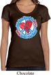 Ladies Peace Shirt All You Need is Love Scoop Neck Tee T-Shirt