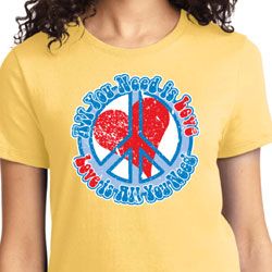 Ladies Peace Shirt All You Need is Love Tee T-Shirt