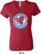 Ladies Peace Shirt All You Need is Love V-neck Tee T-Shirt