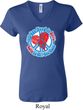 Ladies Peace Shirt All You Need is Love V-neck Tee T-Shirt
