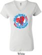 Ladies Peace Shirt All You Need is Love V-neck Tee T-Shirt