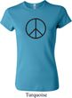 Ladies Peace Shirt Basic Peace Black Crewneck Tee T-Shirt