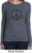 Ladies Peace Shirt Basic Peace Black Long Sleeve Tee T-Shirt